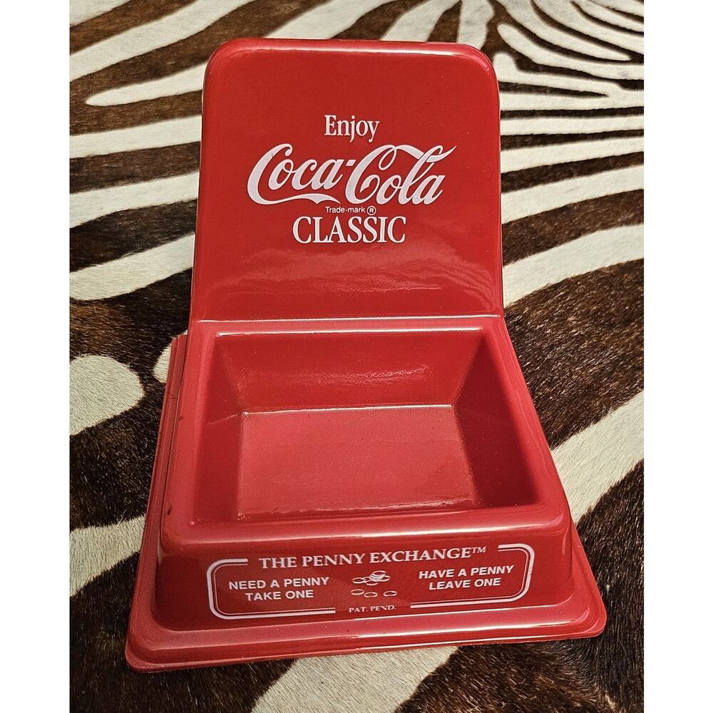 Vintage Coca Cola Classic The Penny Exchange Tray "Take A Penny Leave A Penny"